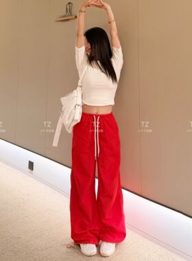 【婷子定制】150小个子改版夏款美式宽松速干直筒工装休闲裤E377