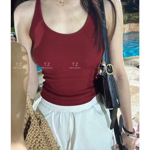 【婷子定制】2026夏季新款小个子美背吊带背心女短款打底内搭上衣