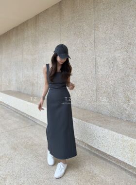 【婷子定制】150小个子改版修身绑带显瘦收腰露背吊带连衣裙D3158