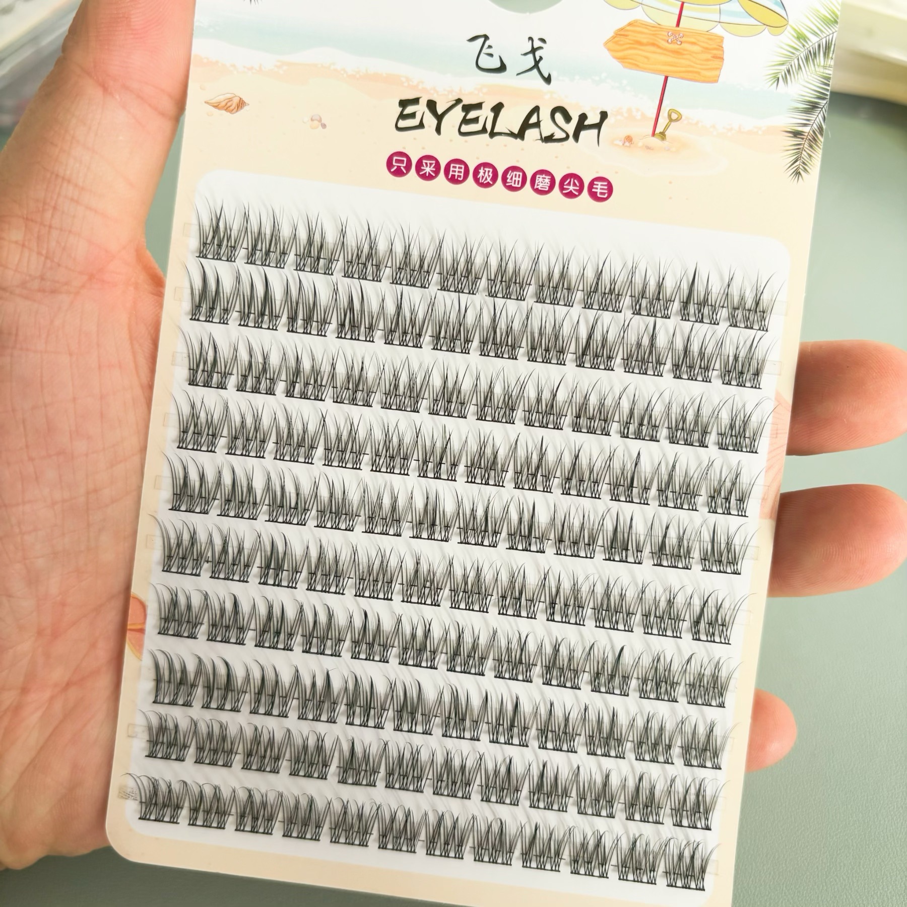 大容量懒人猫爪爪三部曲太阳花假睫毛大容量单簇分段式自然眼睫毛