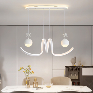 餐厅灯吊灯现代简约2025新款高级感奶油风长条饭厅灯吧台餐桌灯具