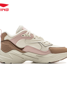 李宁LN DEFENDER加绒休闲鞋女秋冬新款保暖中帮回弹运动鞋AGCU536