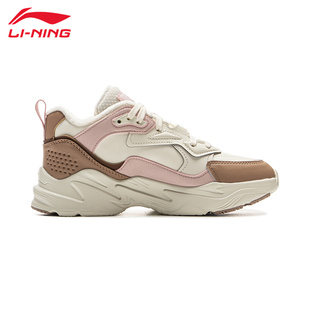 李宁LN DEFENDER加绒休闲鞋女秋冬新款保暖中帮回弹运动鞋AGCU536