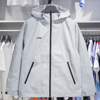 李宁2025秋男款冲锋衣防风连帽运动款风衣宽松百搭外套AFDUA11