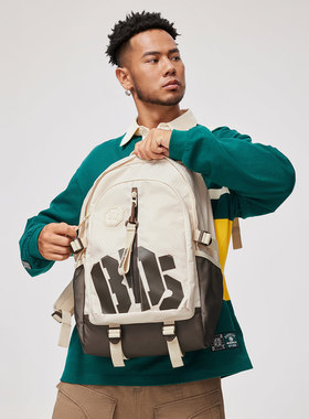 李宁双肩包男女同款2025秋冬季反伍BADFIVE防泼水学生书包ABSU337