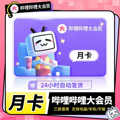 哔哩哔哩会员B站会员一个月直冲