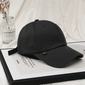 棒球帽女韩版 显脸小春秋网红软顶蓝色帽子男夏纯色鸭舌帽ins潮牌