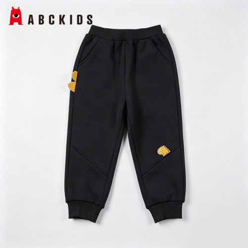 Abckids男童冬季加绒保暖运动裤