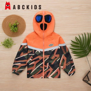 abckids童装 男童撞色仿生眼镜梭织外套F212303026 2023春秋新品