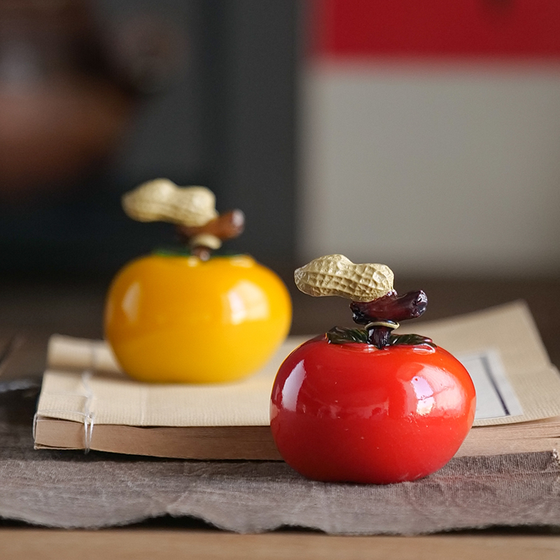 创意变色柿子花生茶宠摆件精品可养茶玩茶盘装饰茶具茶桌配件茶道