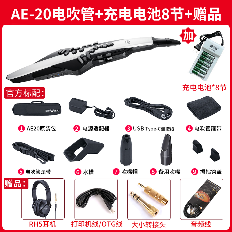 高档ROLAND罗兰电吹管AE20W AE30中老年人初学者专业萨克斯乐器葫 乐器/吉他/钢琴/配件 电子吹管 原图主图