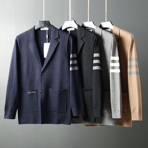 休闲春秋单西修身针织西服