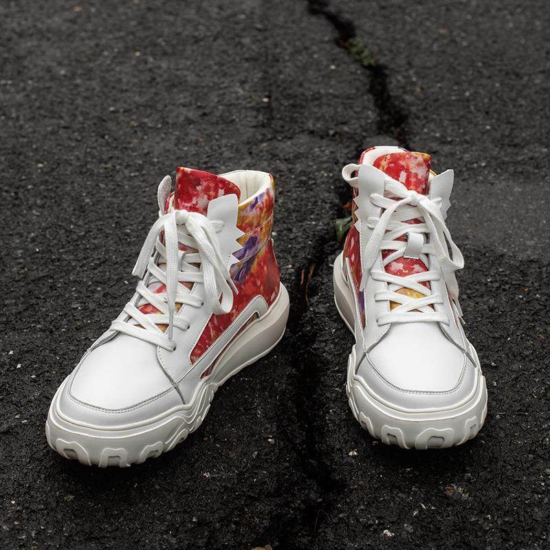 国潮青春潮流高帮系带轻质男鞋民族风休闲百搭运动鞋中国风男鞋