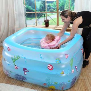 婴儿洗澡桶儿童充气游泳池家庭海洋球池加厚家用可折叠户外戏水池