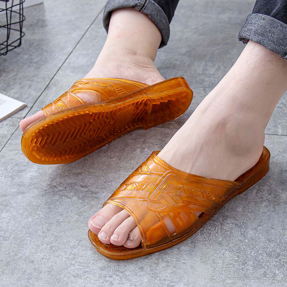 生胶拖鞋男士牛筋黄胶凉拖鞋耐磨耐穿防滑经典爸爸爷爷鞋