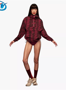 Adidas/阿迪达斯 男女半开襟蛇皮纹连帽运动休闲套头卫衣 HH9826