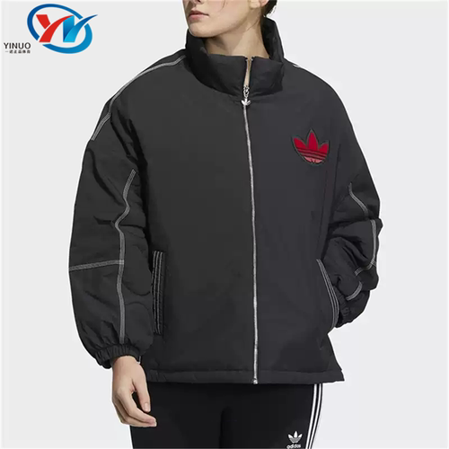 阿迪达斯三叶草女保暖立领棉服