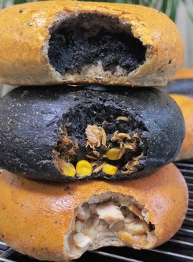 欣小焙bagel夹心贝果面包欧包手工烘焙全麦黑芝麻肉松代早餐零食