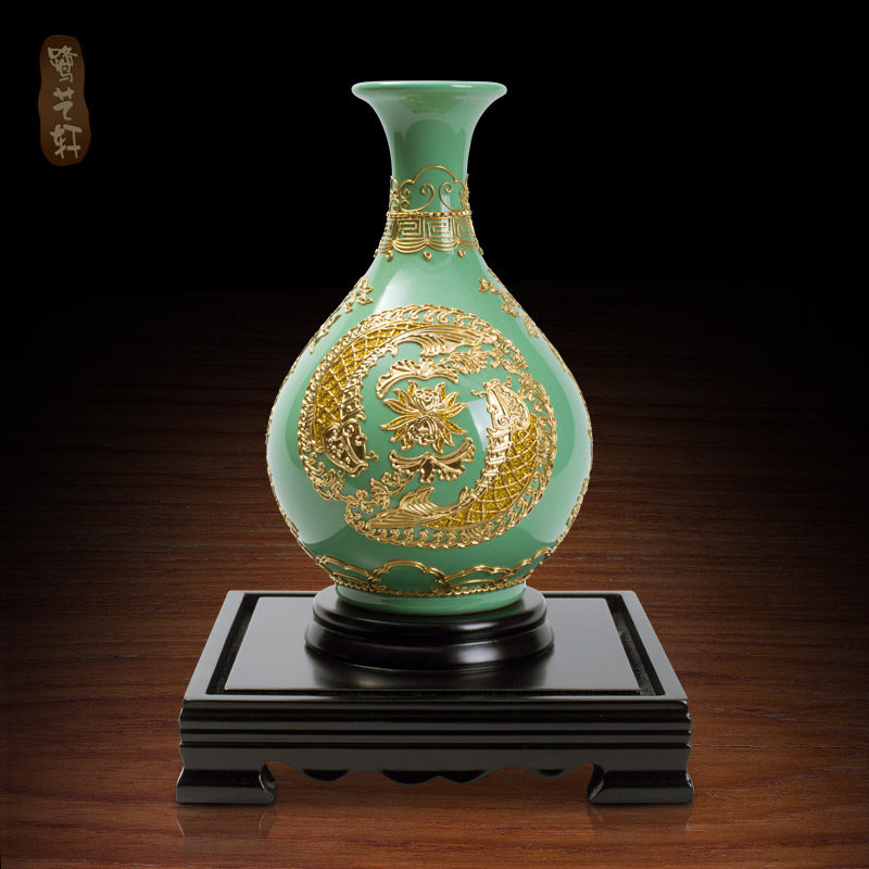 厦门漆线雕年年有余花瓶新中式摆件送领导搬家礼物乔迁新居礼品