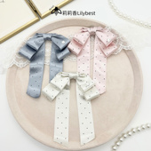 小钻波点蝴蝶结胸针女皮草围巾装 饰百搭蕾拉系软妹可拆卸磁吸扣新