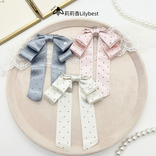 小钻波点蝴蝶结胸针女皮草围巾装饰百搭蕾拉系软妹可拆卸磁吸扣新