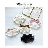 裙摆蝴蝶结胸针温柔连衣裙配饰焦糖色别针雪纺蕾丝多色日系大小姐