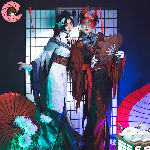 第五人格cos衣服装红蝶仙鹤假发