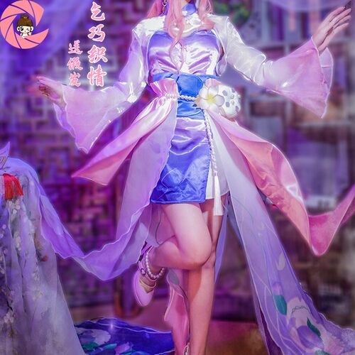 王者荣耀cos服王昭君乞巧织情cosplay动漫服装假发全套女古风汉服 - 封面