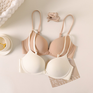 夏 爆款 前扣内衣2026新款 光面无痕小胸聚拢显大文胸罩女无钢圈薄款