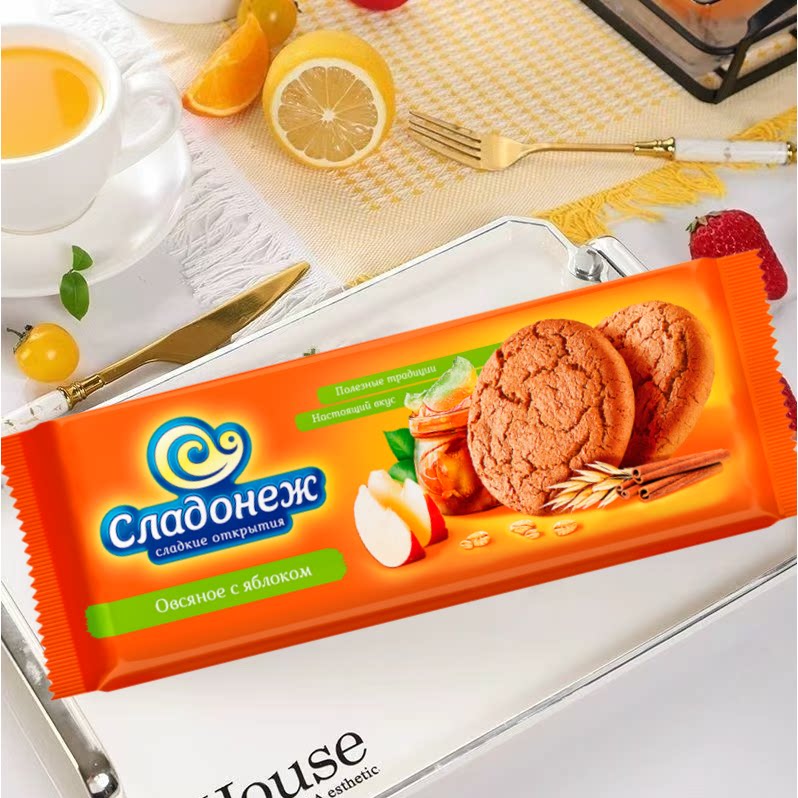 俄罗斯进口俄宝多牌苹果味燕麦饼干零食休闲早餐儿童275g