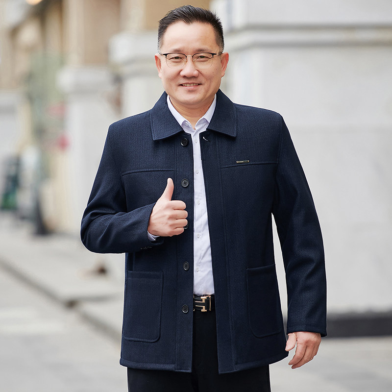 爸爸外套50-60岁中老年外套男装春装爷爷夹克老人夹克衫春秋茄克