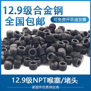 12.9级DIN906内六角止付螺丝NPT美制喉塞PT1 28英制堵头油塞