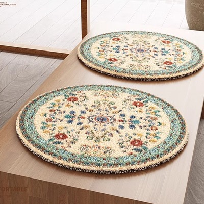 夏季美式圆形坐垫凳子套罩圆型椅垫夏天屁股垫餐桌椅子蒲团座垫子