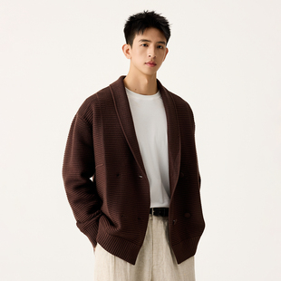 Hammer 老钱风开衫 毛衣男士 肌理感条纹设计休闲百搭上衣男 shark