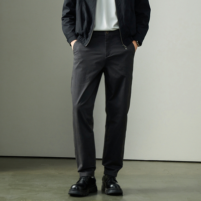 棉弹舒适锥形小直筒休闲裤男