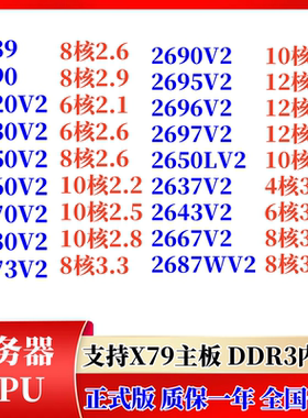 X79 CPU E5-2667V2 2670V2 2690 2680 2697V2 2696 2630 2687W V2