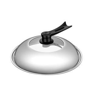 不锈钢锅盖家用炒菜锅盖子32cm34cm炒锅锅盖通用透明锅盖玻璃盖