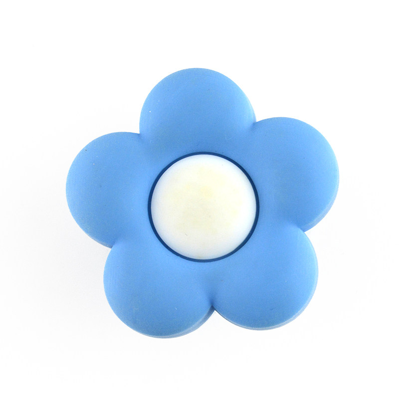 蓝色衣柜抽屉拉手单孔 现代简约儿童橱柜门把手卡通 环保软胶防撞