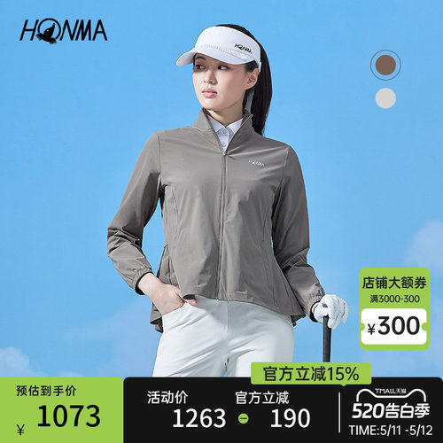 [专业高尔夫]HONMA2025女士拉链外套柔软舒适弹力修身运动