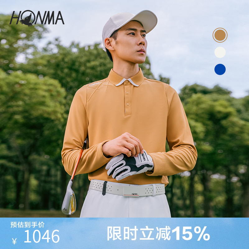 HONMA长袖polo衫亲肤轻柔丝滑