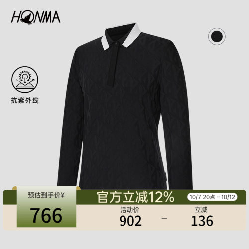 HONMA女士长袖polo衫舒适耐磨