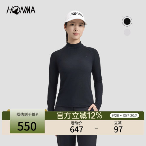 【专业高尔夫】HONMA秋季女士打底衫亲肤显瘦套头修身百搭长袖