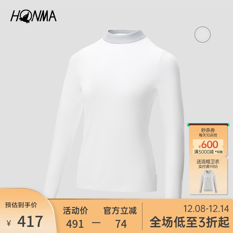 Honma针织上衣半高领运动打底衫