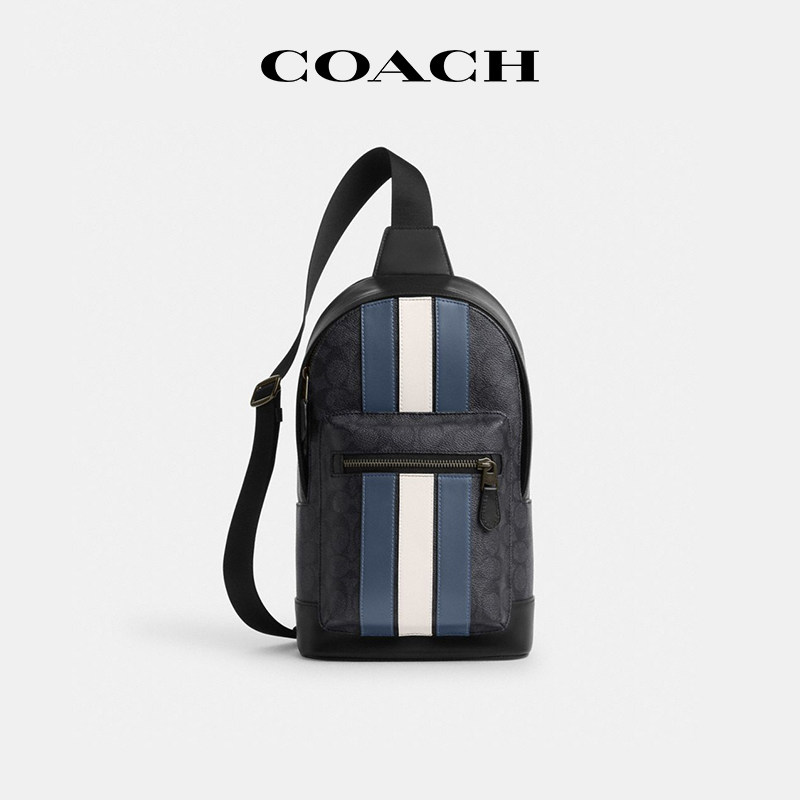 【国内现货】COACH/蔻驰男士胸包旅行包通勤潮流休闲单肩斜挎背包