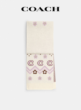 【国内现货】COACH/蔻驰新款女士围巾山茶花保暖百搭围脖CCW05
