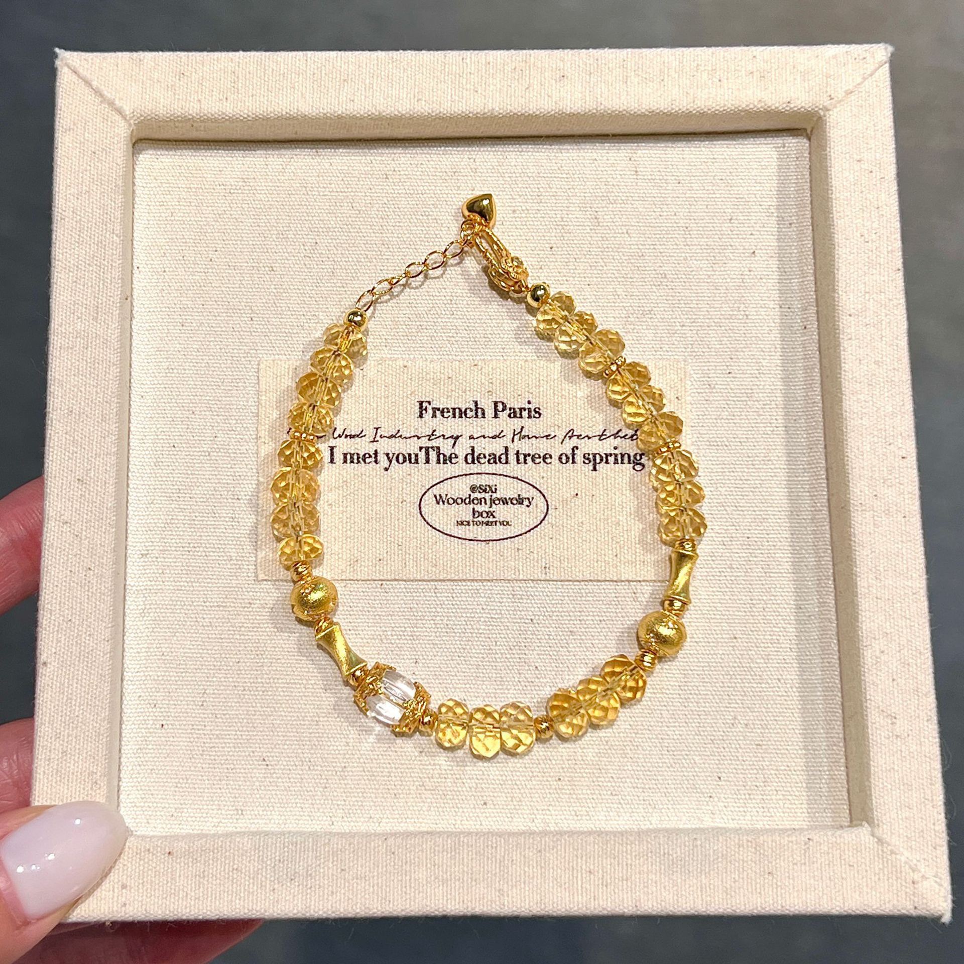 SSJEWELRY轻奢珠宝S925银手链天然黄水晶财富之石小众文艺手饰