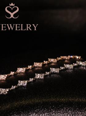 SSJEWELRY四叶花满钻手链