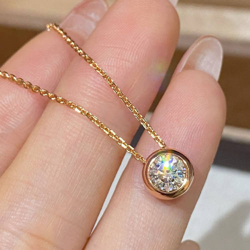 SSJEWELRY轻奢珠宝s925银镀金微笑圆钻项链百搭锁骨链简约项链女