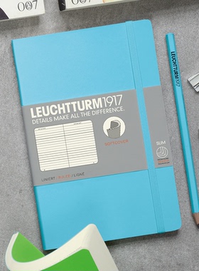 LEUCHTTURM1917德国灯塔经典系列B6+软封皮笔记本子平装点格横格空白手账记事本商务办公【可定制印名字】