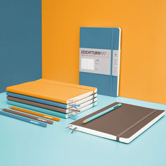 LEUCHTTURM1917德国灯塔1917Rising Colours莫兰迪A5硬皮笔记本软皮手账本无酸纸手帐记事本【可定制印名字】